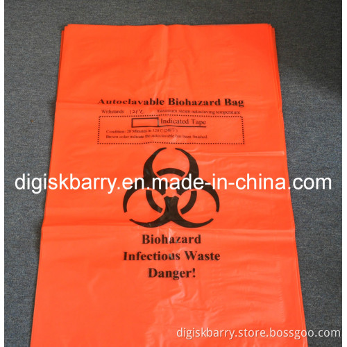 Red Autoclavable Bag for Biohazardous Waste (Maximum temperature: 121 degrees celsius)